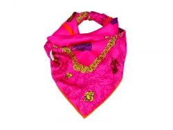 Платок на голову из ткани Yves Saint Laurent розового цвета