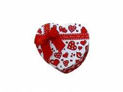  Подарочная коробка с красными сердечками